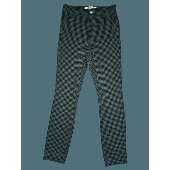 Hollister Ultra High-Rise Advanced Stretch Green Houndstooth Pants Size Small - Picture 1 of 8